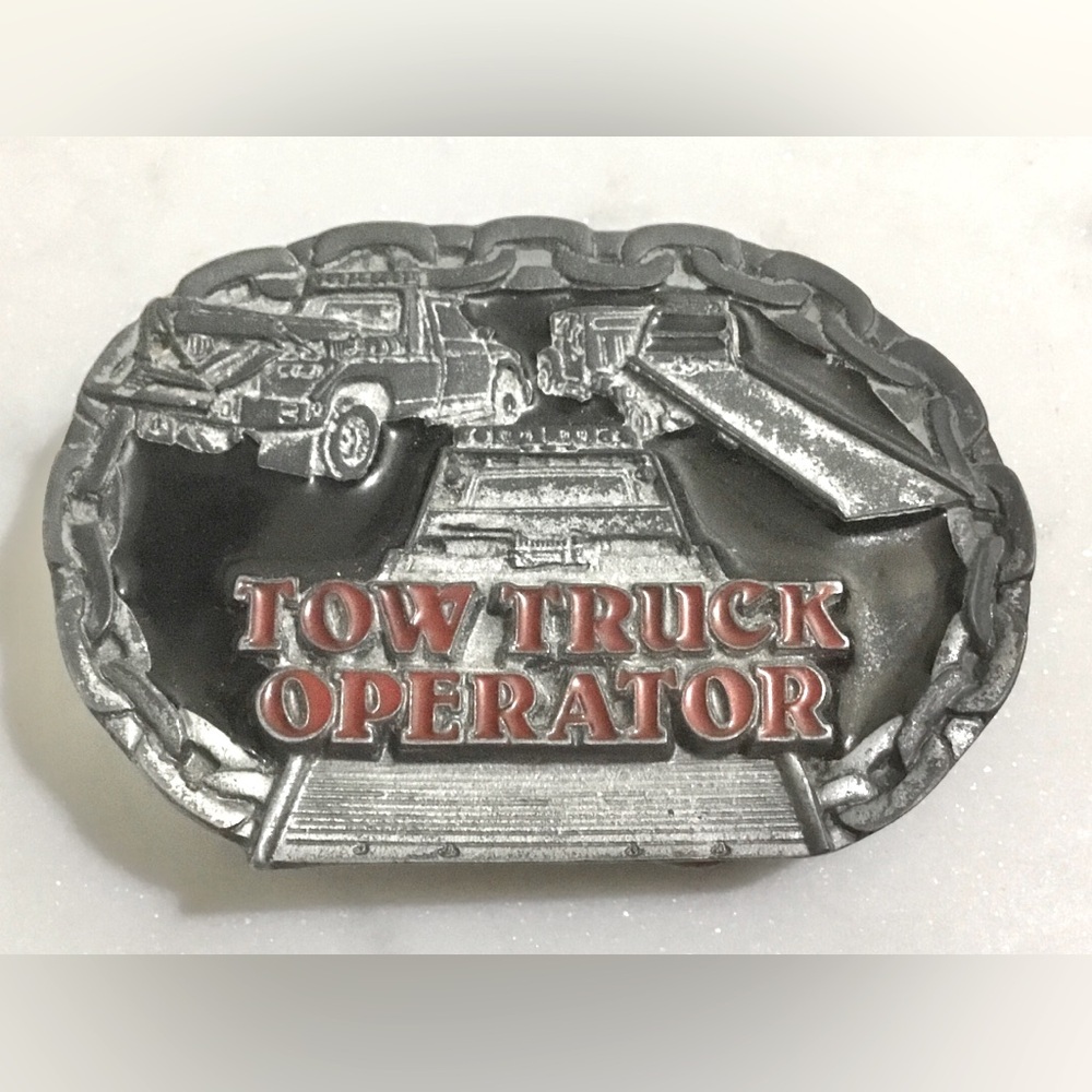 Vintage Tow Truck Operator Buckle
